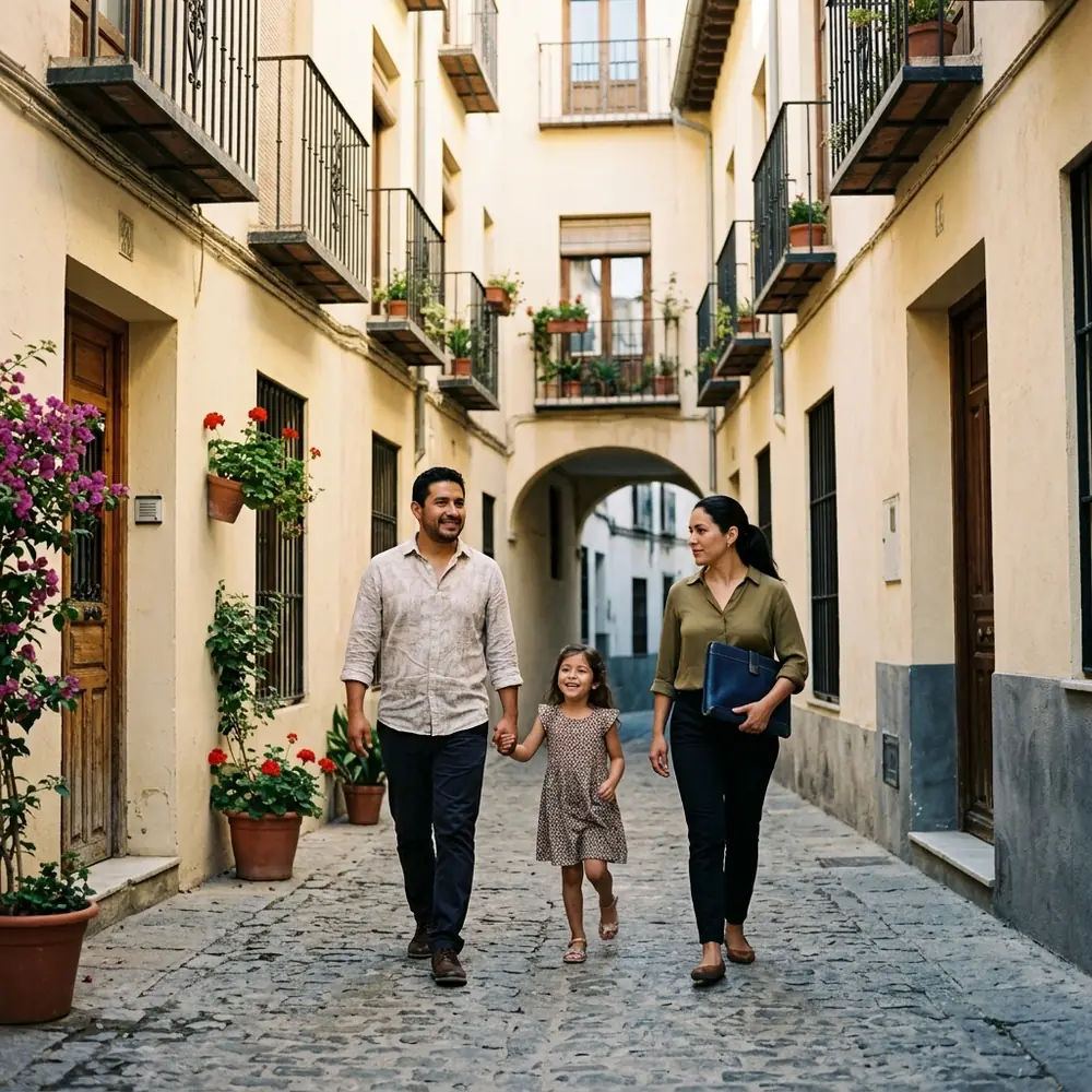 Persona caminando por una calle de la ciudad